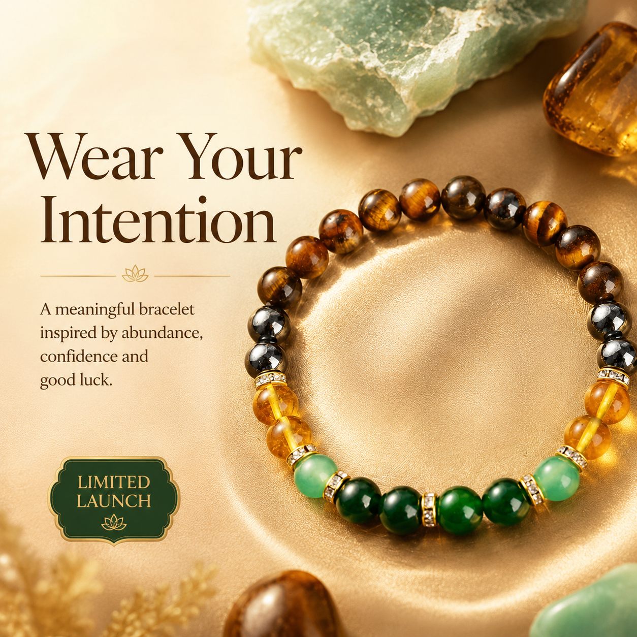 NodaBlue Wealth Bracelet – Meaningful Energy Jewelry for Abundance, Confidence & Good Luck