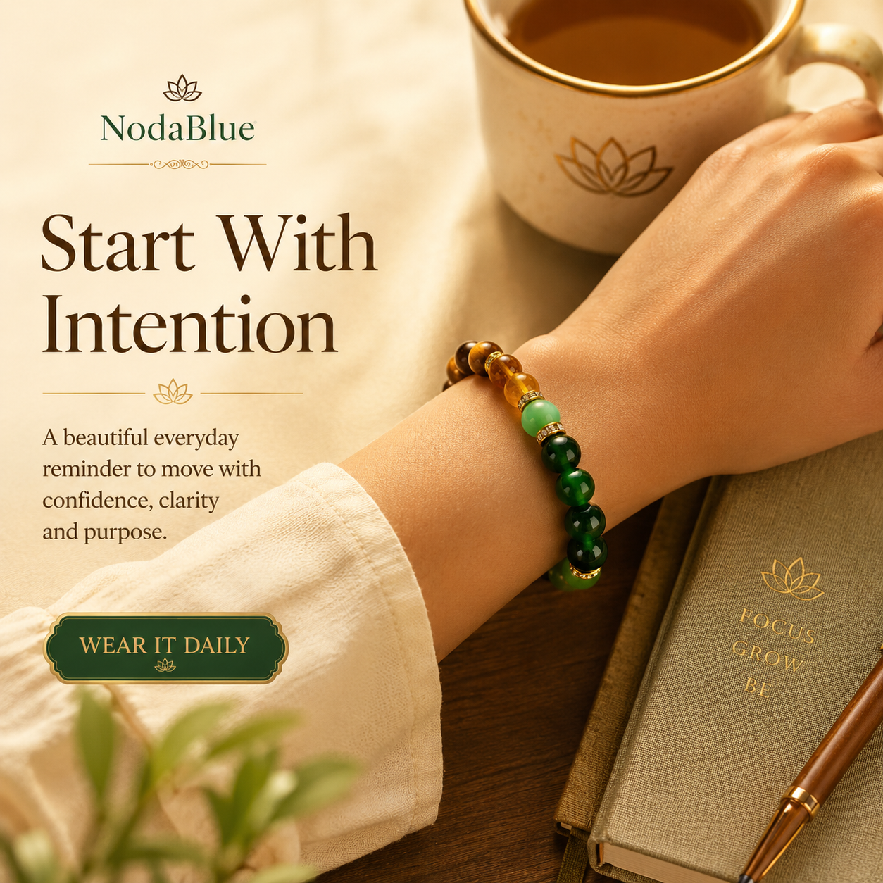 NodaBlue Wealth Bracelet – Meaningful Energy Jewelry for Abundance, Confidence & Good Luck